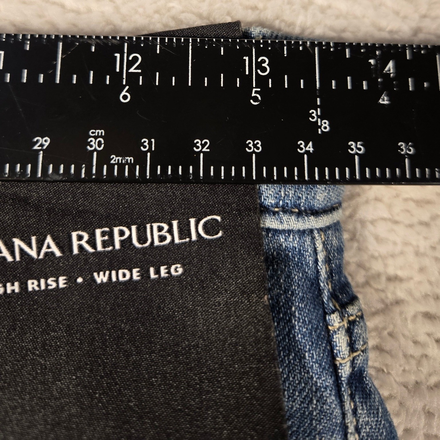 Banana Republic Premium Denim High Rise Wide Leg Jeans Blue Size 26 Medium Wash