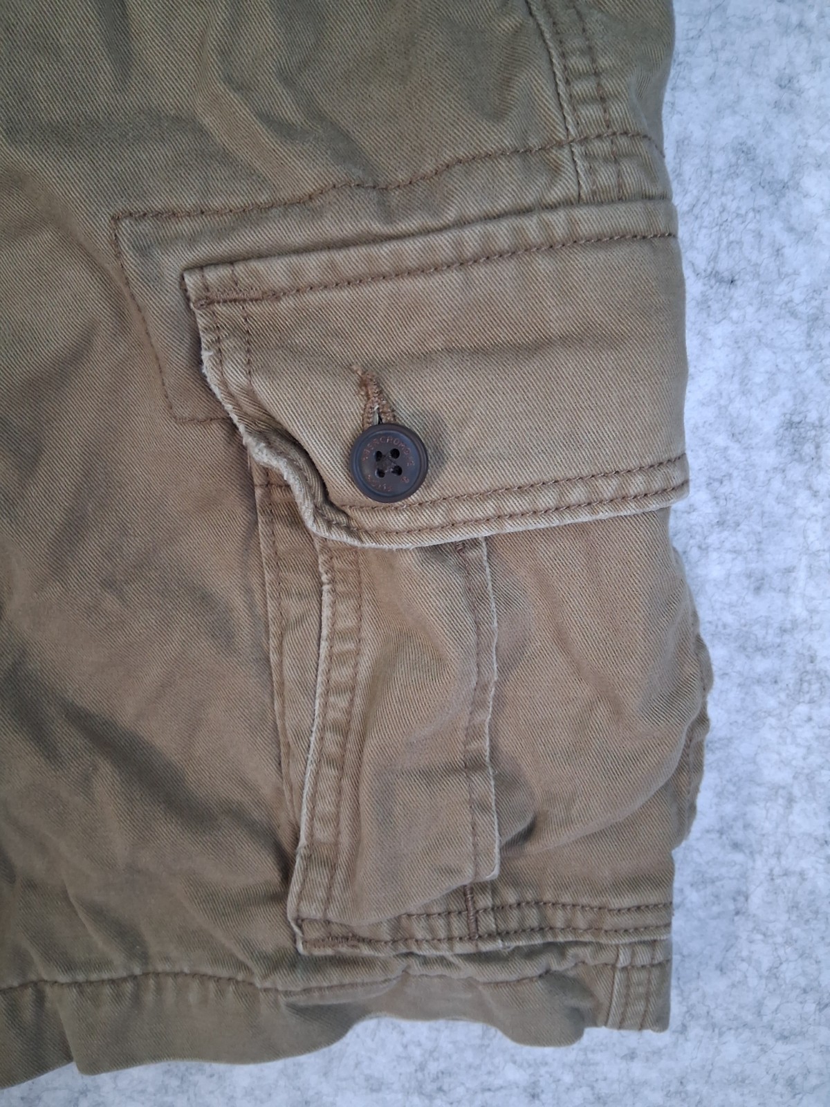 Ambercrombie Fitch Cargo Shorts Men 30 Tan Khaki Utility Military Pocket Cotton