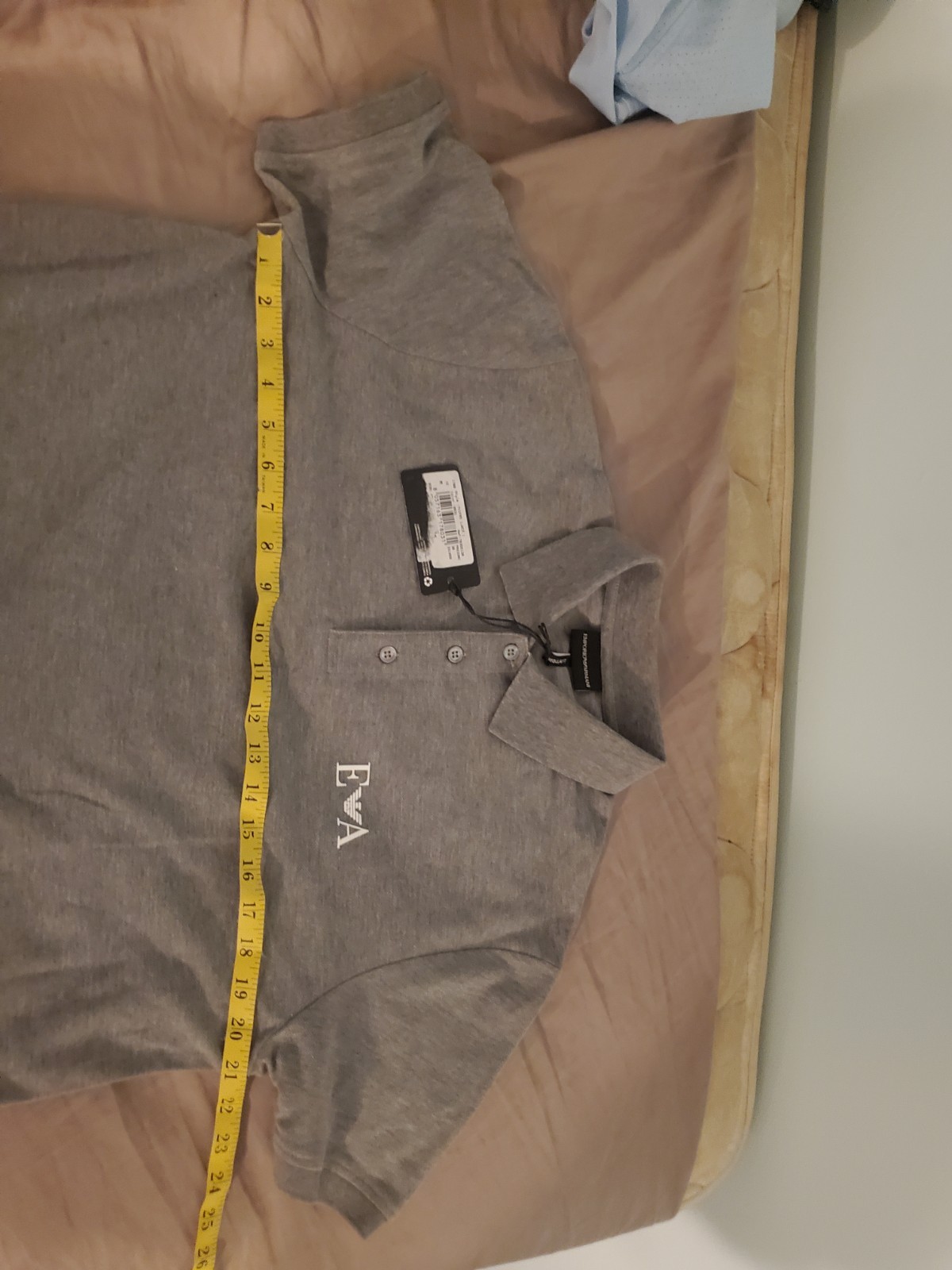 Emporio Armani Mens Medium Gray Short Sleeve Polo