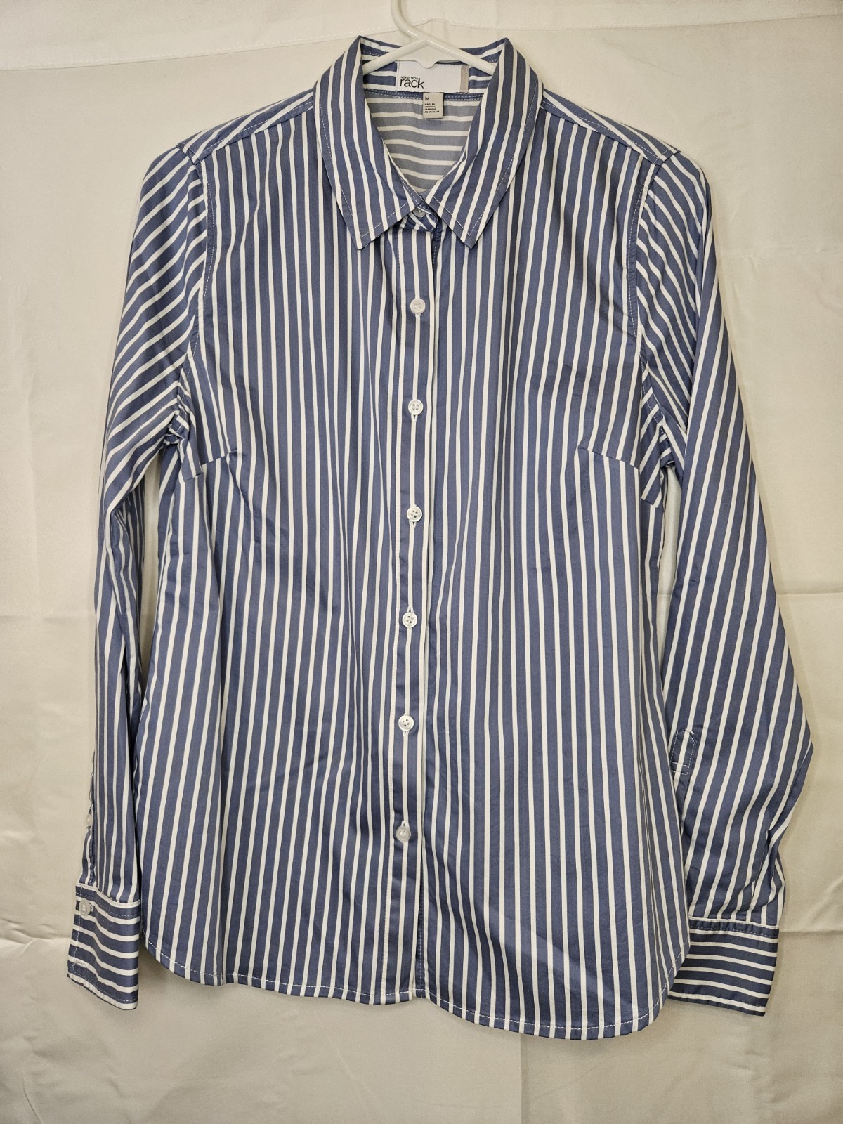The Rack Women’s Blue & White Striped Button-Down Shirt