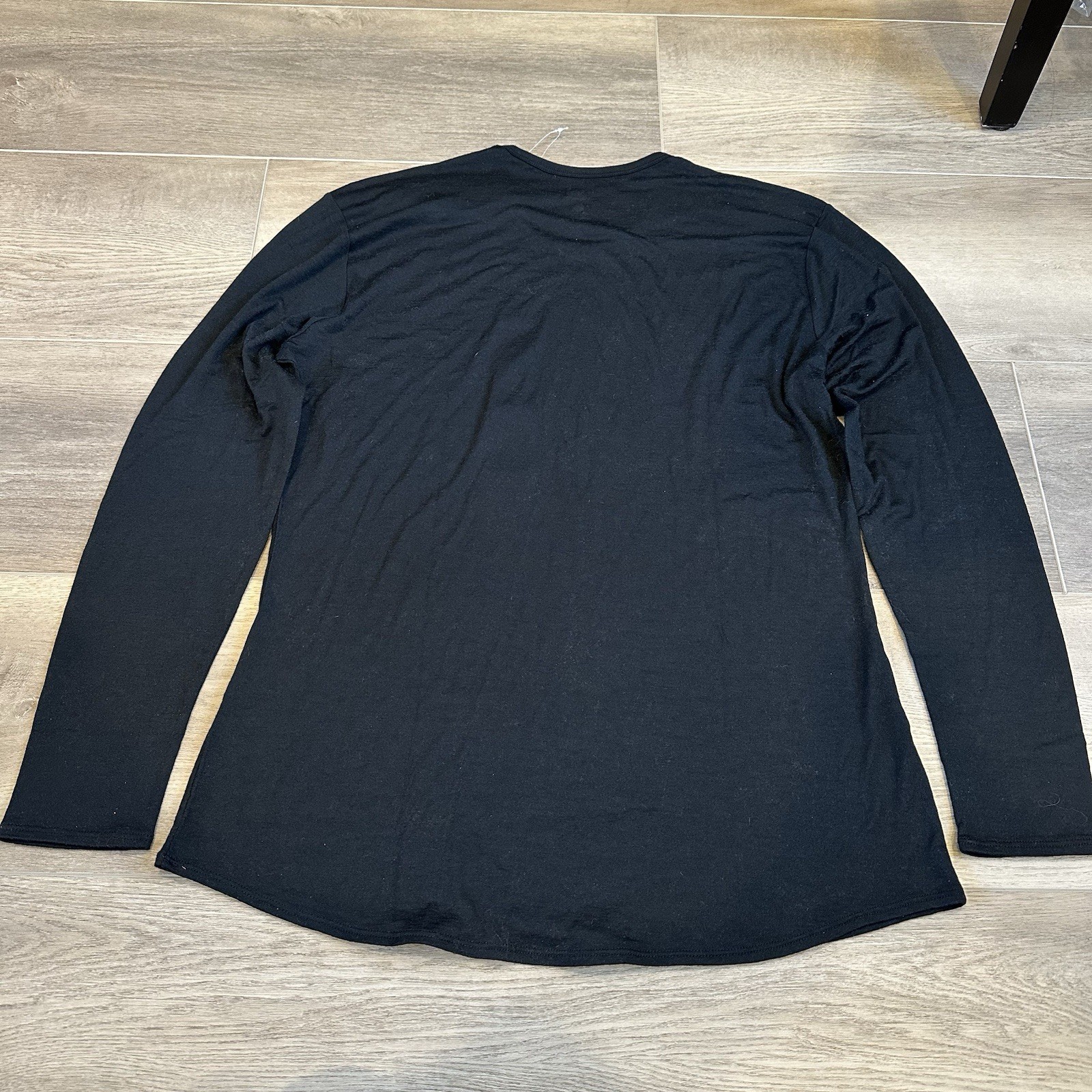 NWT Segments Seg’ments 100% Merino Wool Black Long Sleeve Shirt Women’s Size XXL