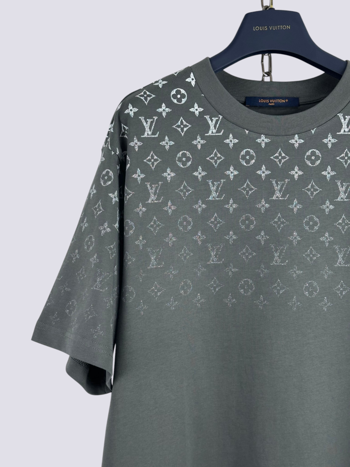 Louis Vuitton LV Monogram Gradient Cotton Crewneck T-Shirt Volcanic Ash Size M