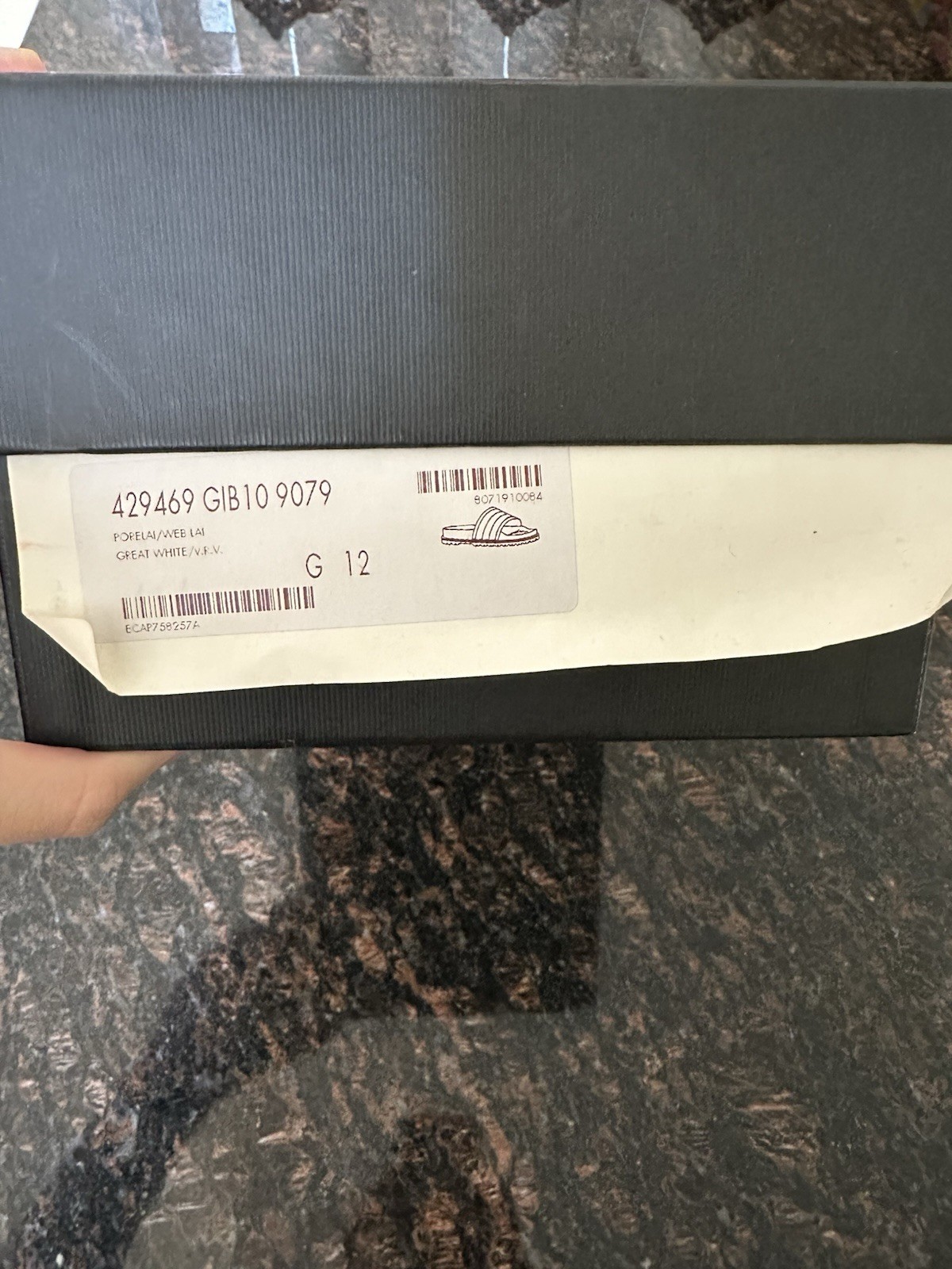 Gucci Men’s White Web Rubber Pool Slides Size 12