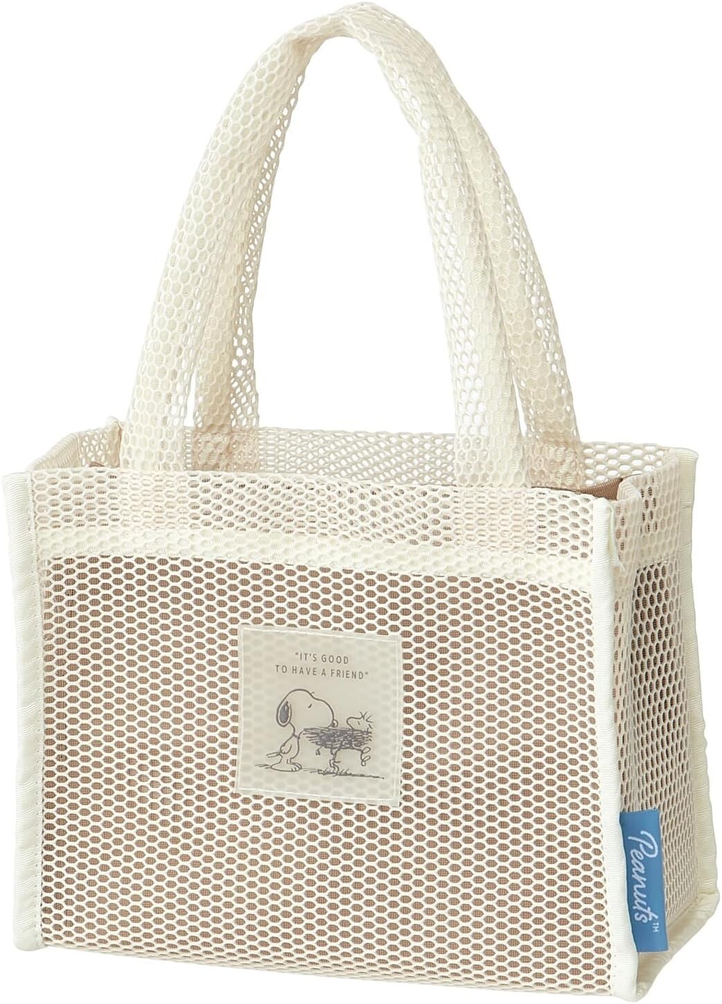 Peanuts Snoopy Quilted Mesh Tote with Pouch Polyester, Aluminum, Lunch Bag