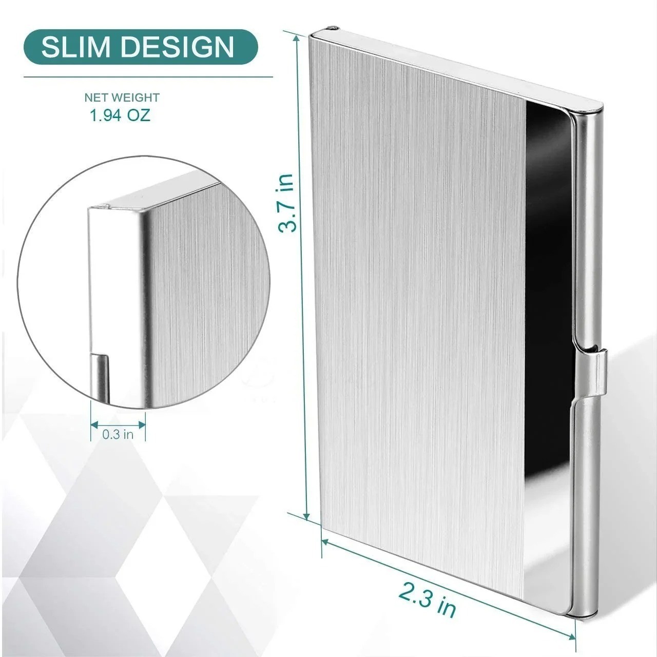 Stainless Steel Card Holder Case Pocket Metal Wallet for ID Credit Business Card