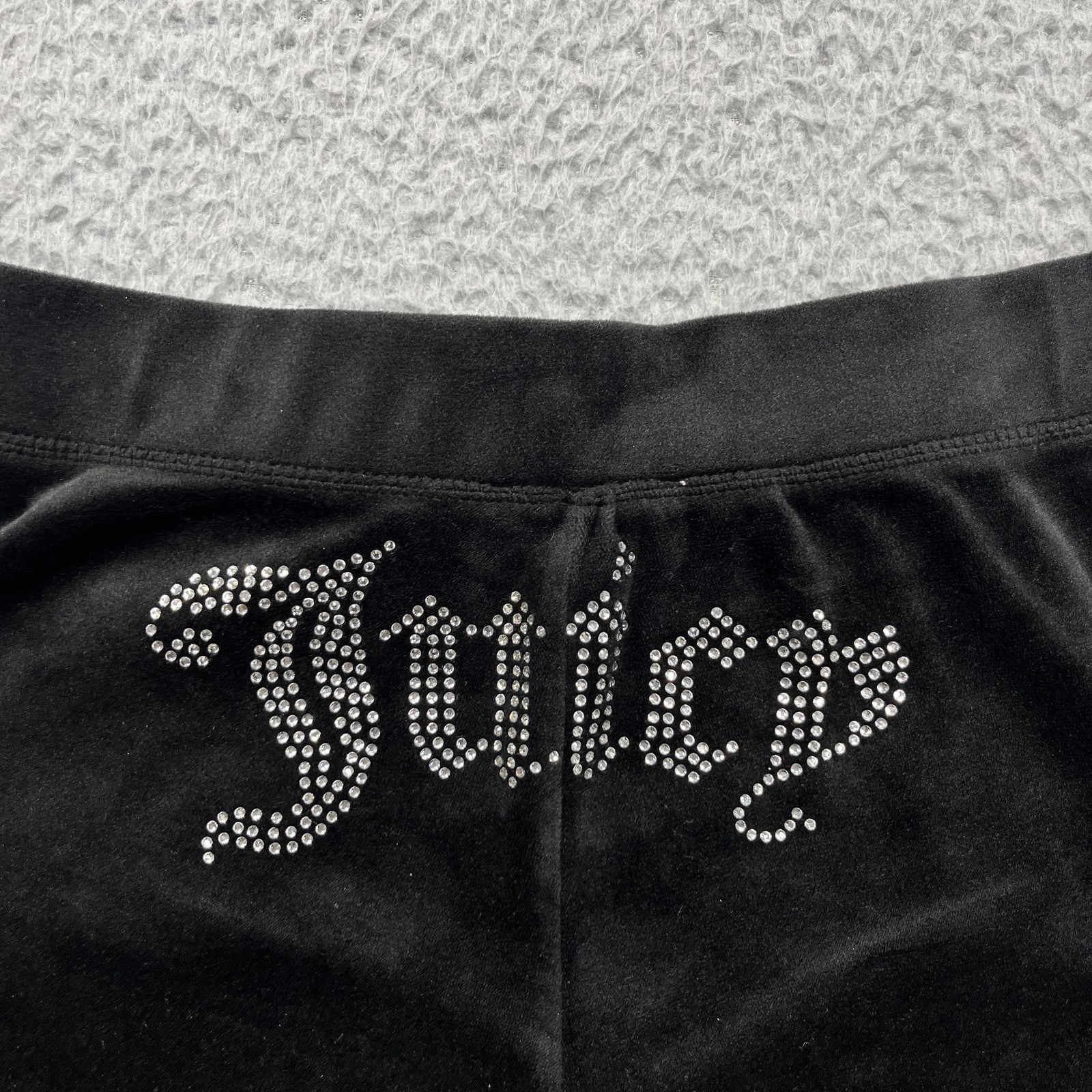 Juicy Couture Velour Sweatpants Womens Medium Black Rhinestone Juicy Logo Lounge