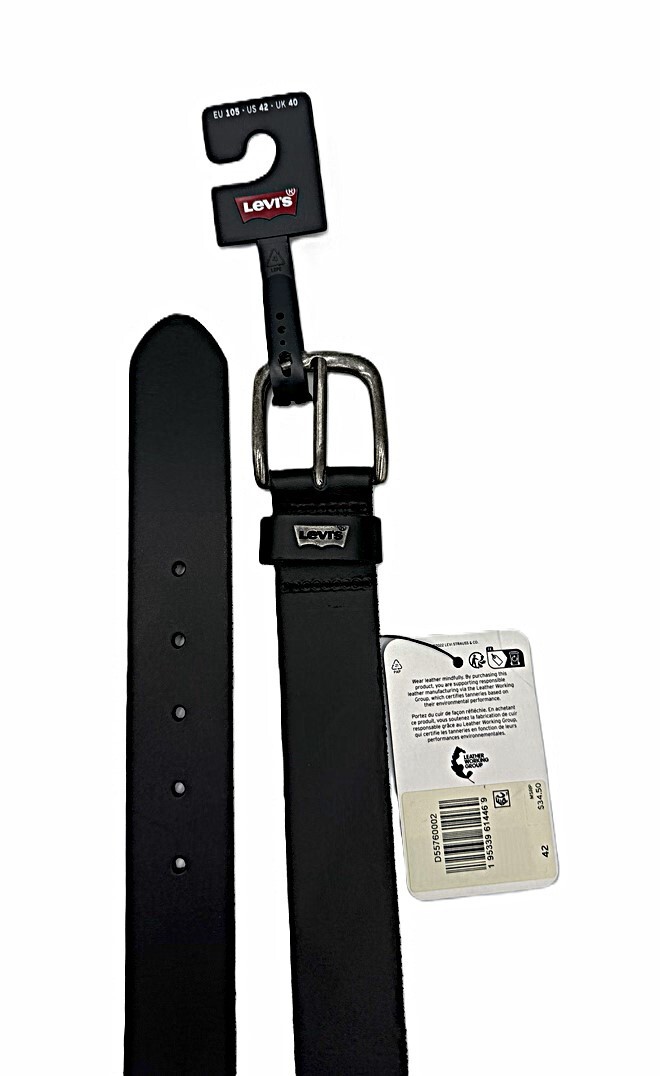 Levi’s Men’s 1.49 In (38MM) Bovine Leather Belt Black Size 42 (4469)