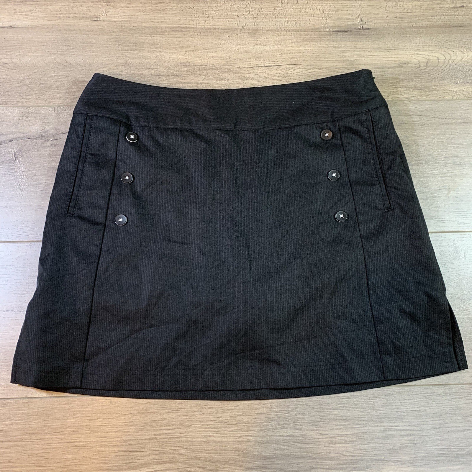 Adidas Golf Tennis ClimaCool Black Pinstripe Skort Skirt Women’s 6 Pockets