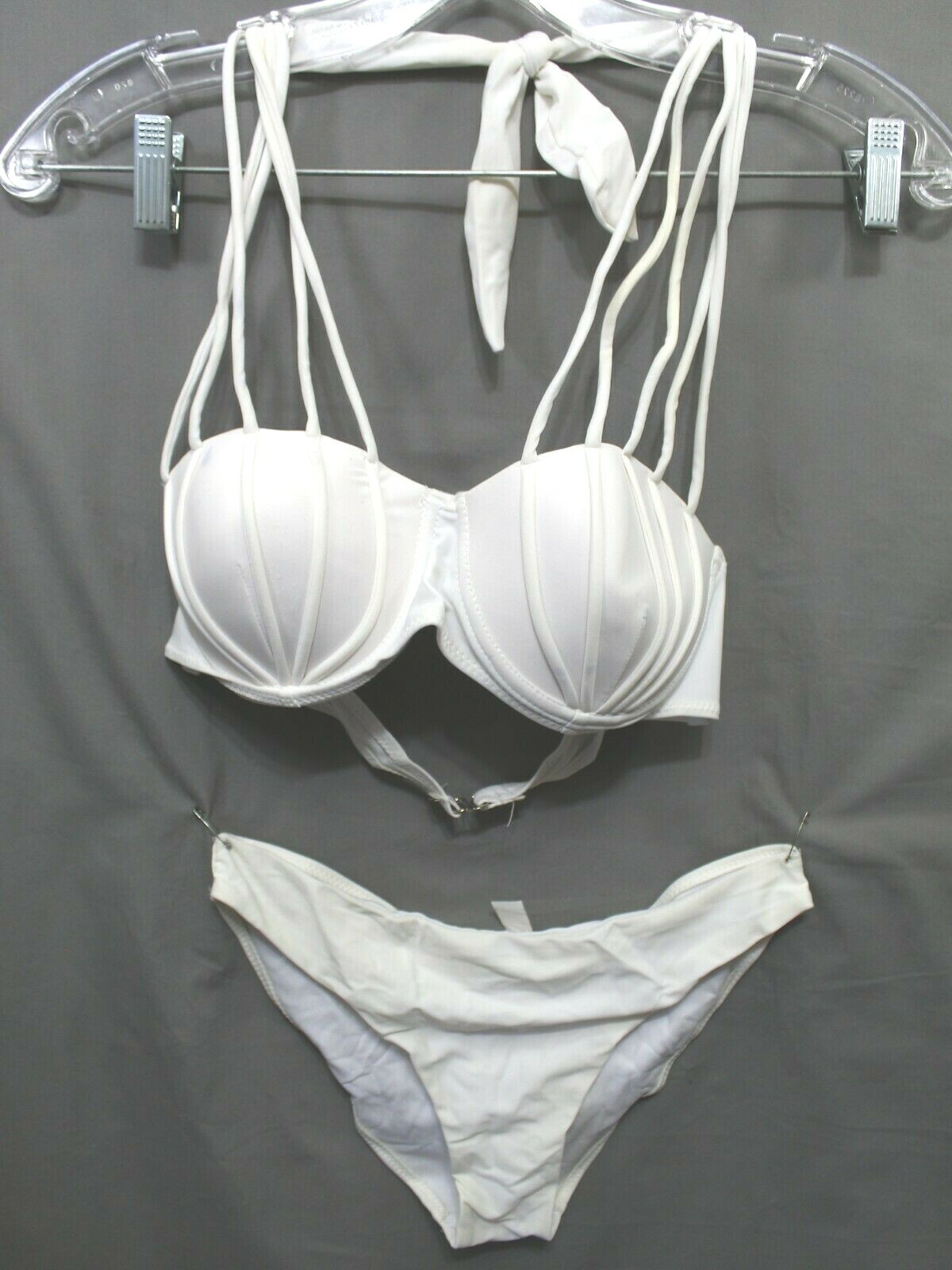 ZAFUL BIKINI womens 2 piece 82% Polyamide 18% Elasthane Size MED White NEW