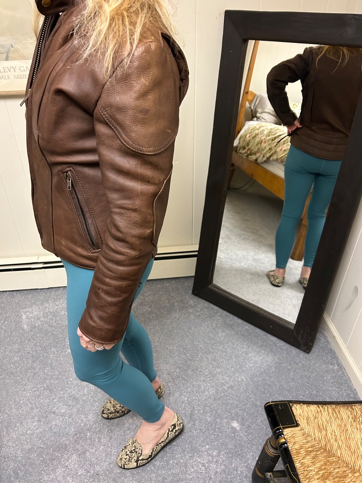 ladies Kerr leather heavyweight motorcycle jacket