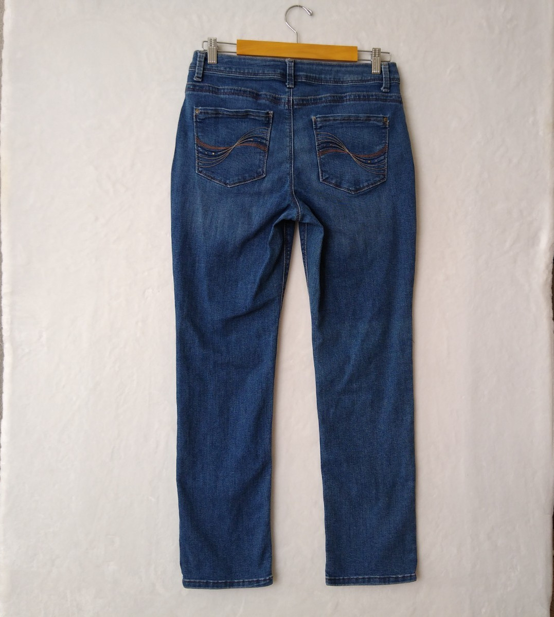Lee Jeans Womens 10 Short Blue Denim Straight Leg Perfect Fit Mid Rise Stretch