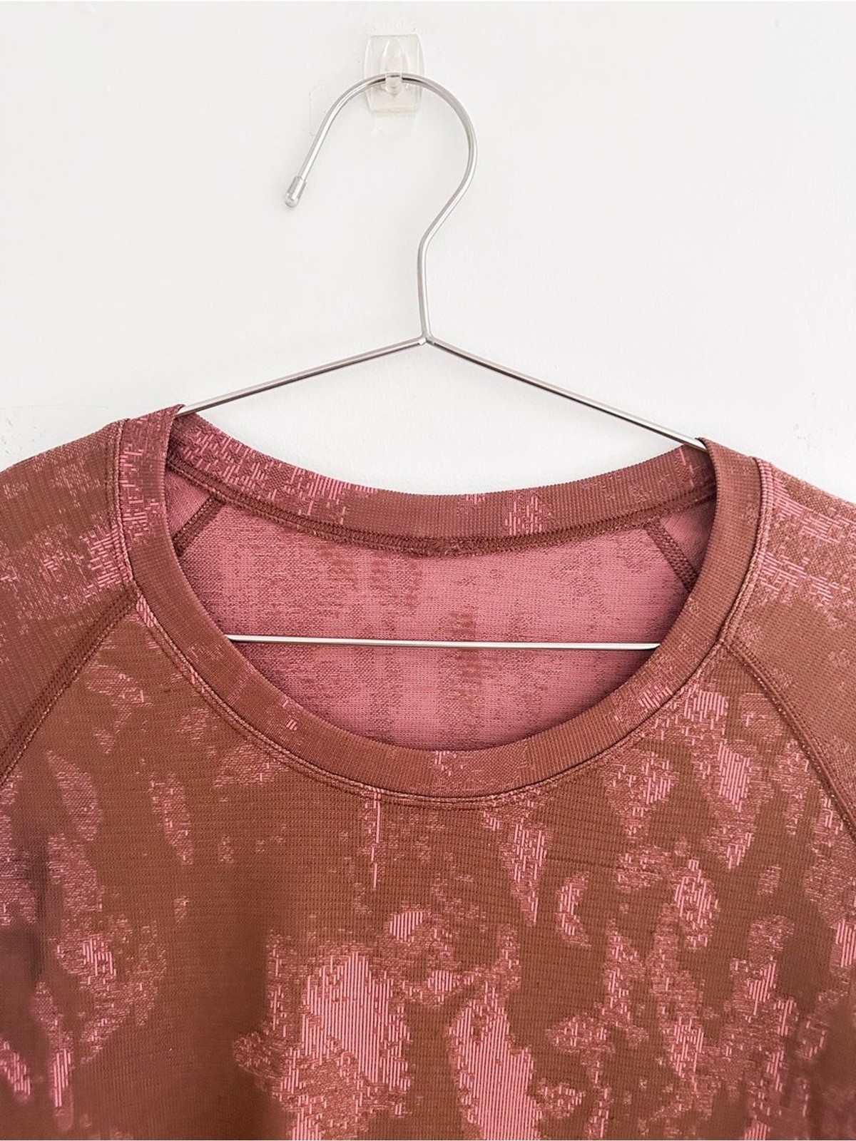 Lululemon Swiftly Tech Race Length Long Sleeve Shadow Bloom Brown Pink Size 10