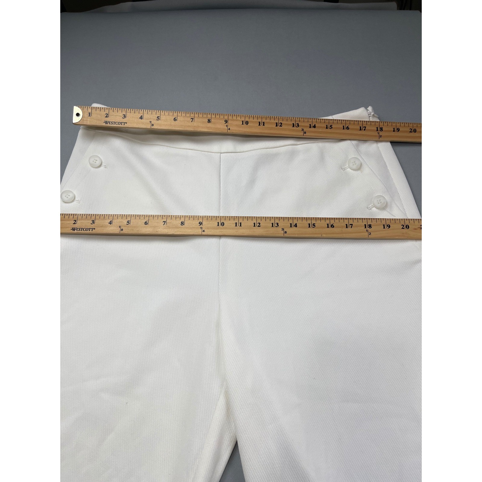 Ann Taylor Factory White Sailor Pants Wide Leg Side Zip Textured Size 14 NEW