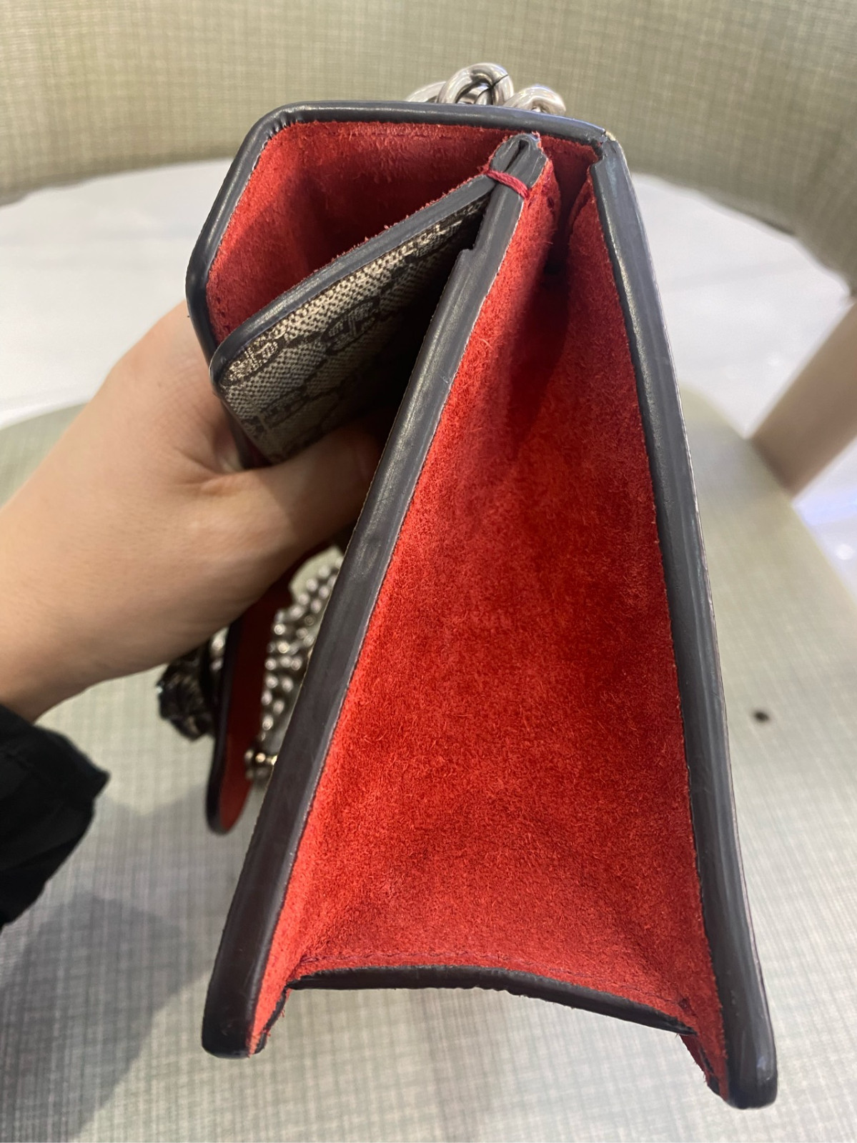 Authentic Gucci Dionysus Medium GG Supreme Canvas and Suede Shoulder Bag eBay AG