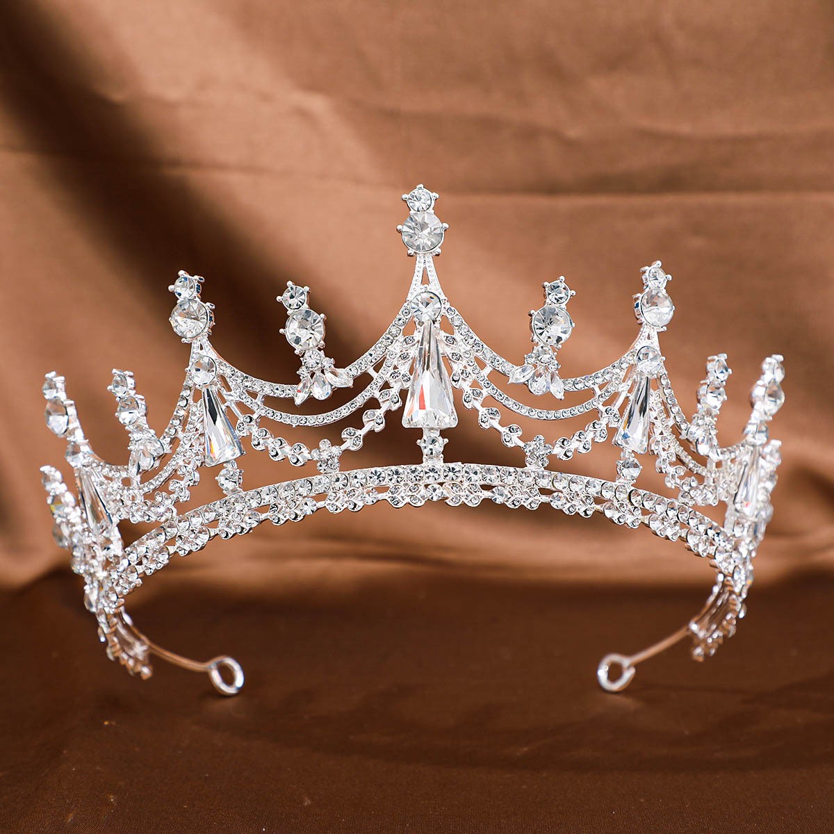 Semi-Circle Rhinestone Tiara Headband Bridal Wedding Hair Accessory for Princess