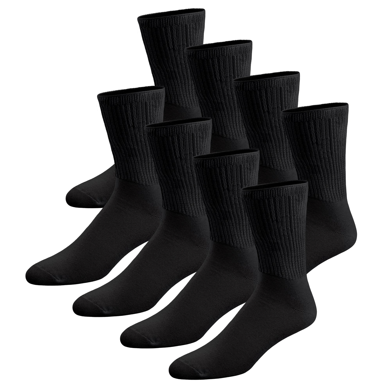 Thin Combed Cotton Diabetic Socks, Loose, Non-Binding Low-Crew Socks (Size 7-11)