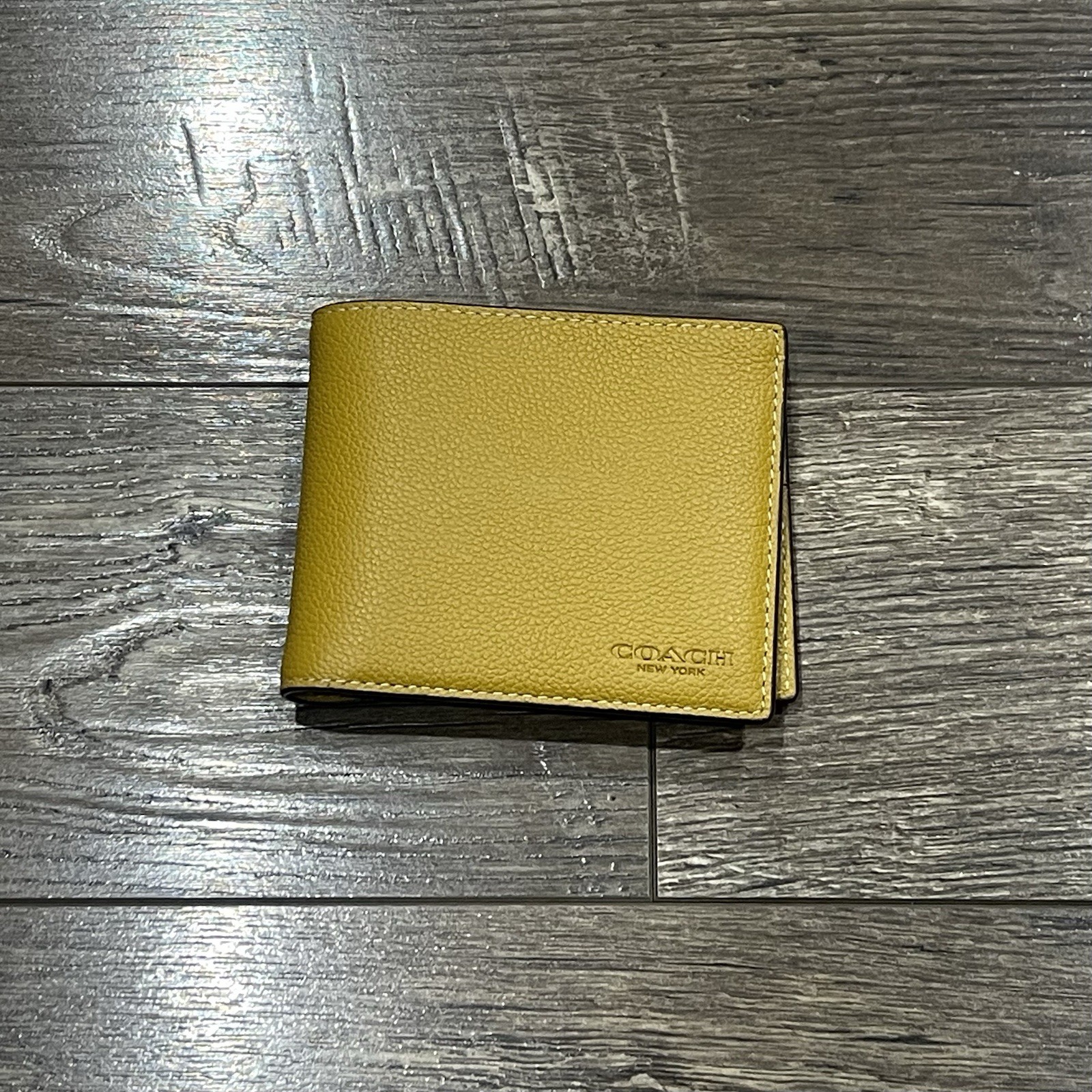 Coach Compact ID Wallet In Sport Calf Leather 74991 | Flax — New