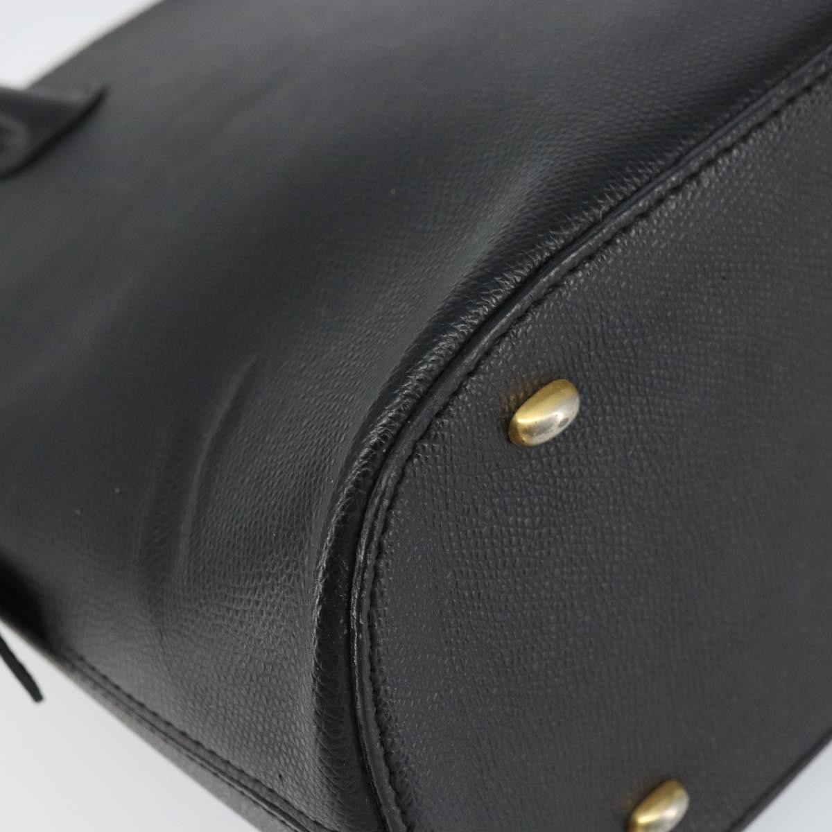 CELINE Hand Bag Leather Black Gold Auth ep12323