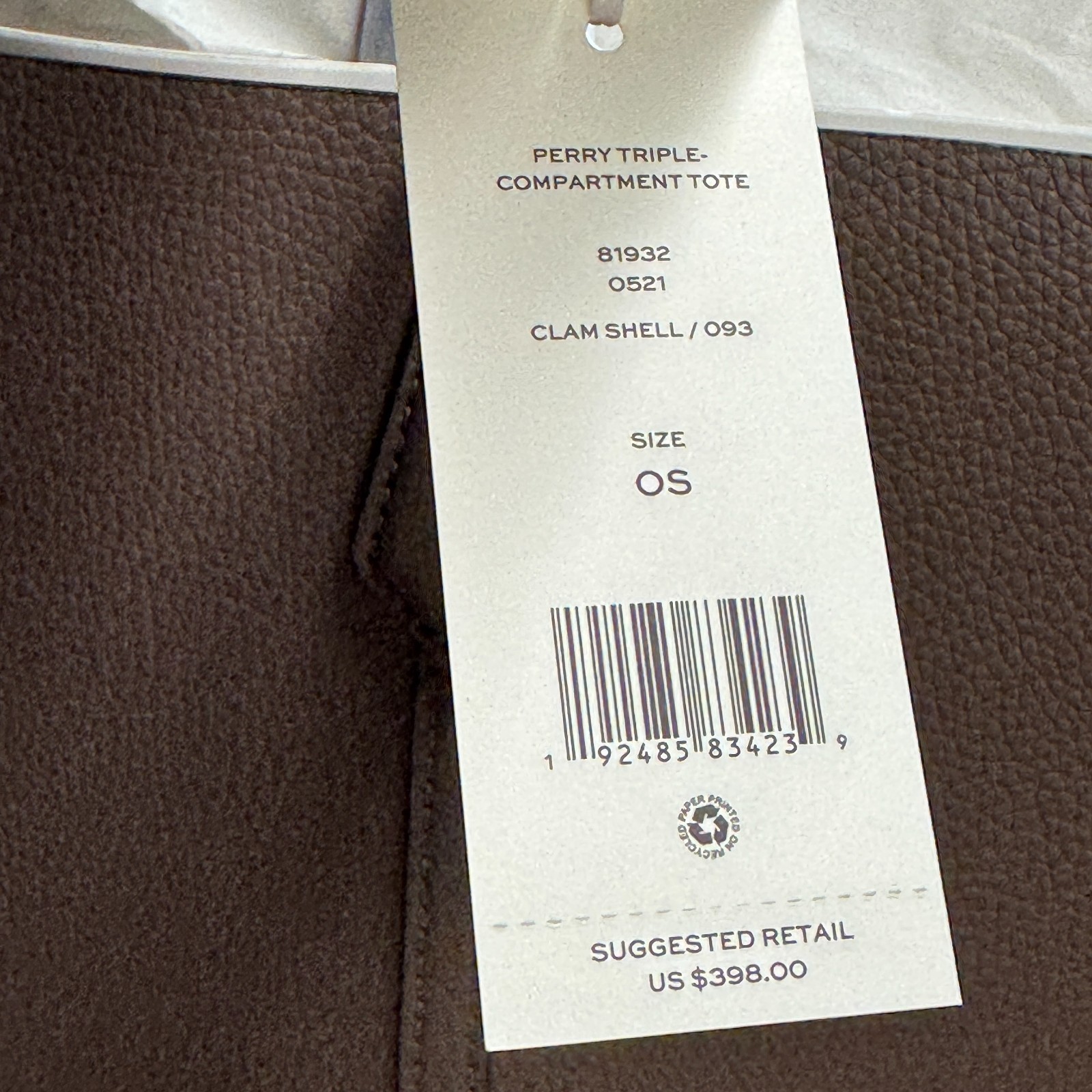 Tory Burch Perry Large Leather Tote – Clam Shell