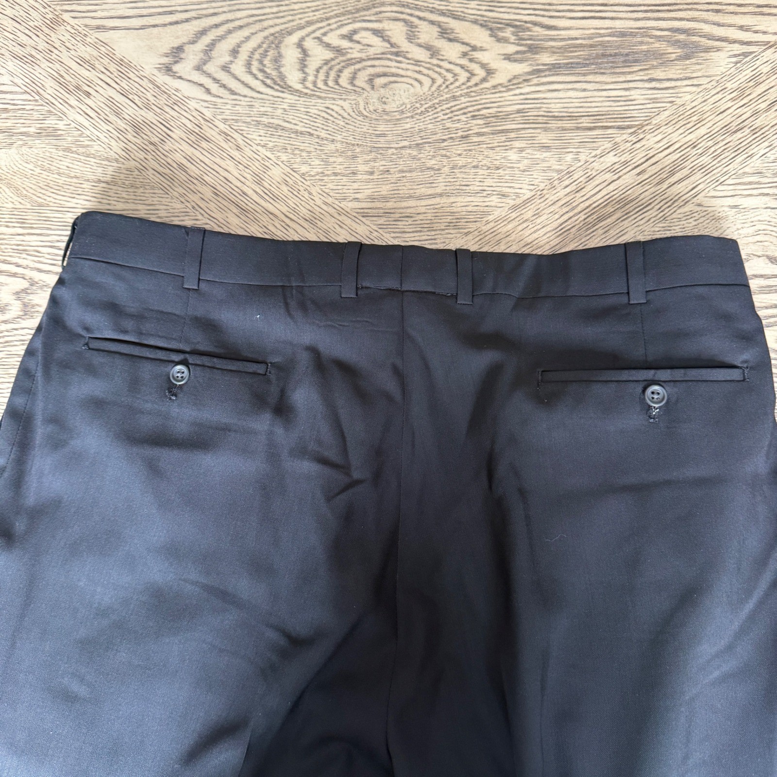 Pronto Uomo Mens 41 Black 100% Worsted Wool Pleated Cuffed Dress Pants Canada