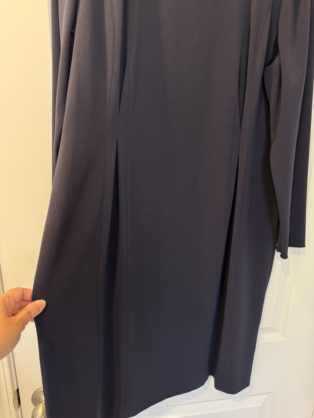 LK Bennett Dr Jessica Dress Navy Blue Classic Seamed Sheath Size 16 EUC $545