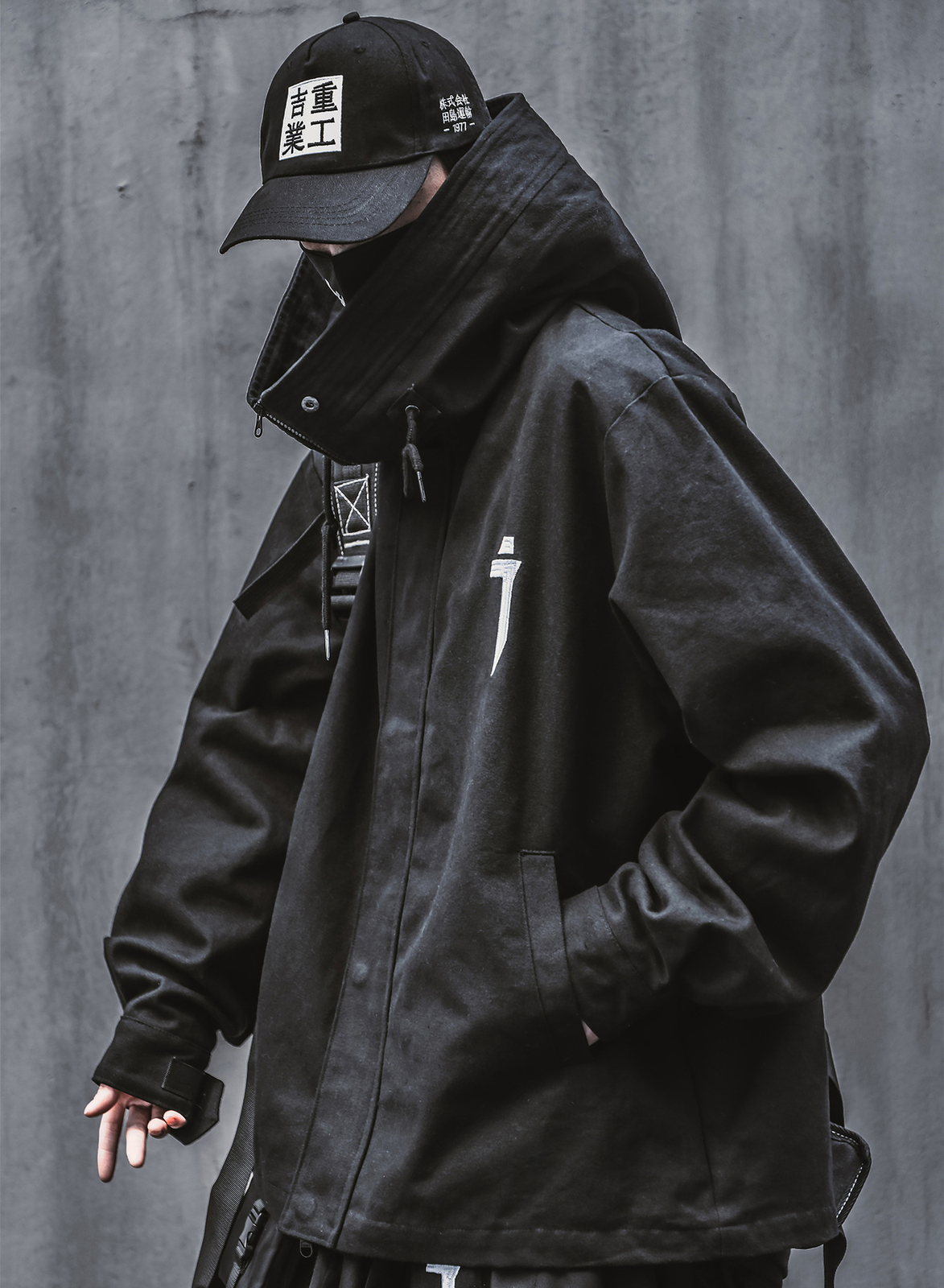 Niepce i-Tech Techwear Jacket Urban Streetwear Asian Hip Hop Funnel Hoodie