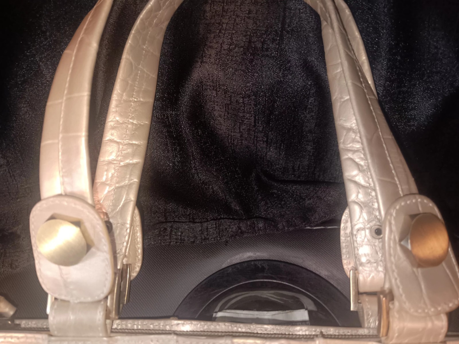 Michael Rome Designs Genuine Leather Crocodile Embossed Shoulder Bag