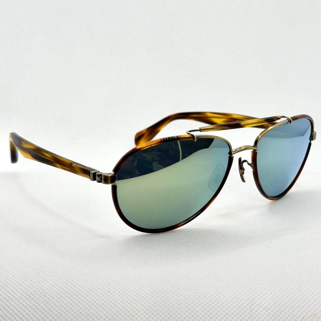 Oliver Peoples Charter AG-M Drop Shadow Sunglasses Yellow Gold Mirror
