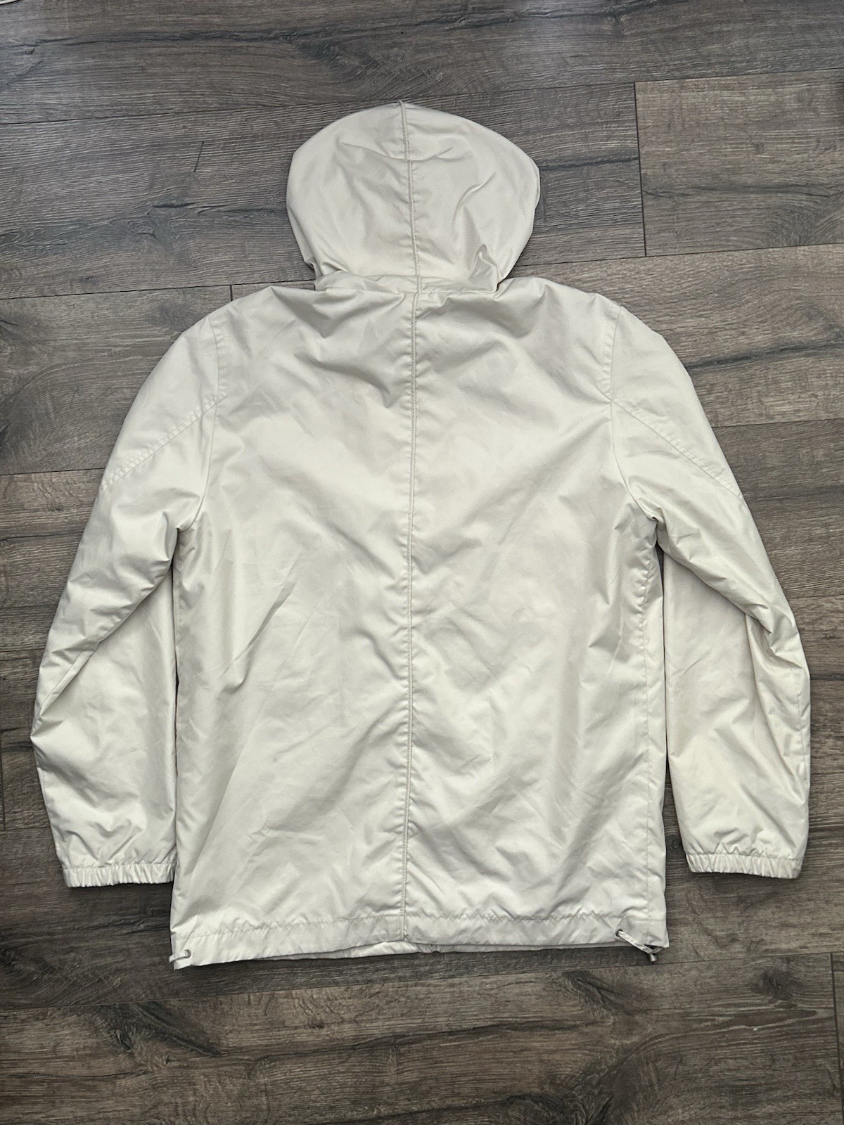 GUESS Women’s Beige Windbreaker Jacket Hooded Full Zip Regular Fit Size 95 (M)
