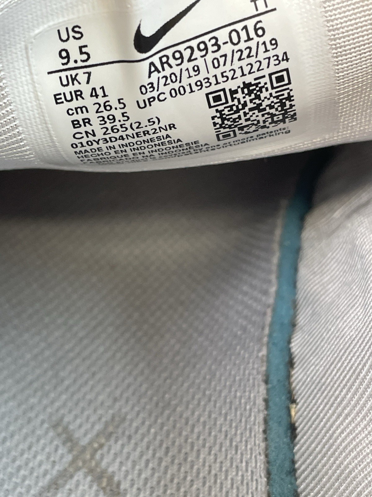 Nike Air Max 720 Vast Grey White Athletic Shoes Women’s Size 9.5 Sneakers