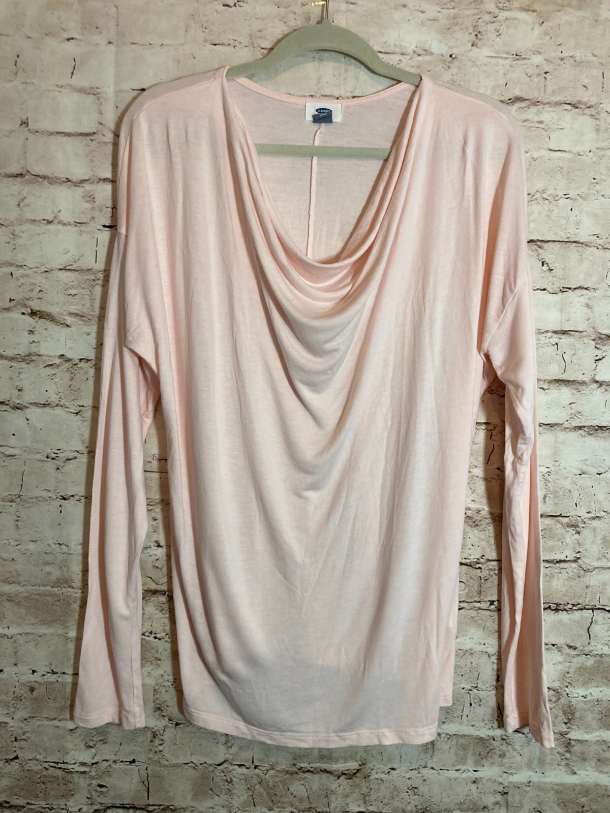 Old Navy Top Womens XL Powder Pink Cowl Neck Stretchy Layering Piece Capsule