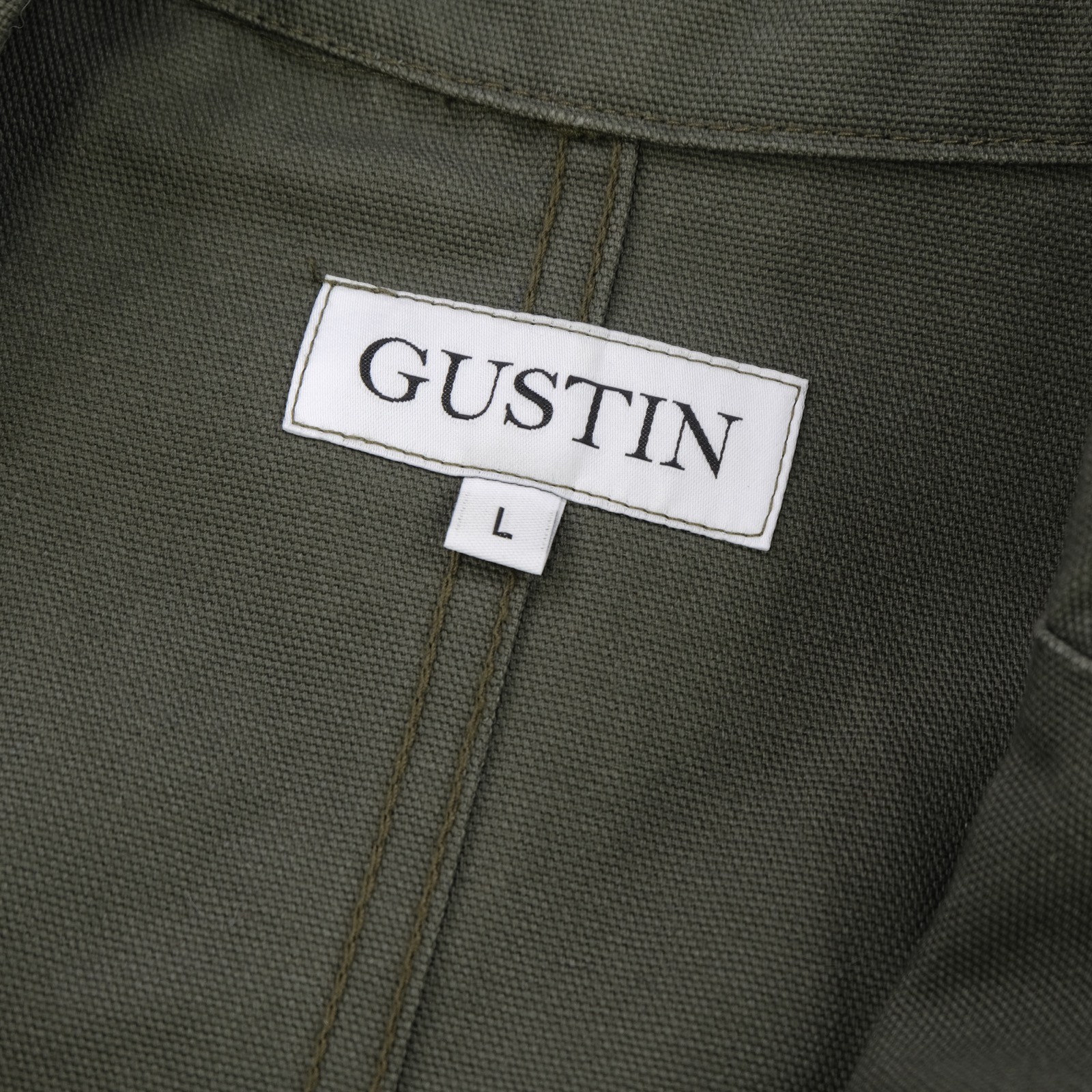 Rare GUSTIN Unstructured Canvas Chore Coat Blazer Jacket Sport Coat Green Size L
