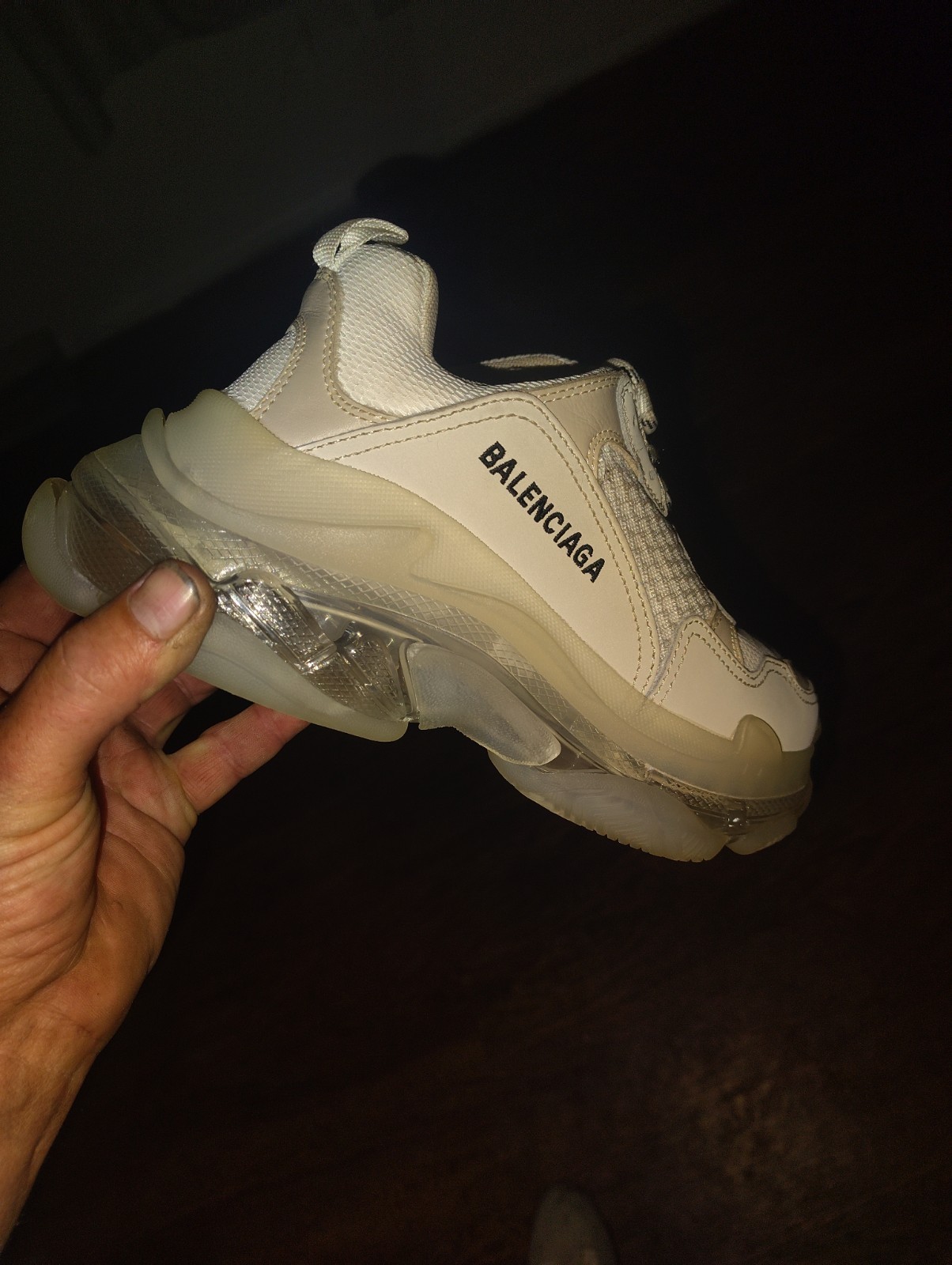 Balenciaga White/Beige Low Top Lace-Up Men’s Athletic Casual Sneakers