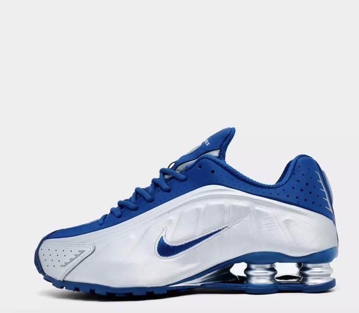 Nike Shox R4 Shoes Court Blue Metallic Silver IQ9391-476 Men’s Sz 8.5 NEW in Box