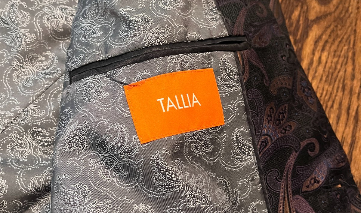 Tallia Blazer Jacket 46R Macys Paisley Sport Coat EUC
