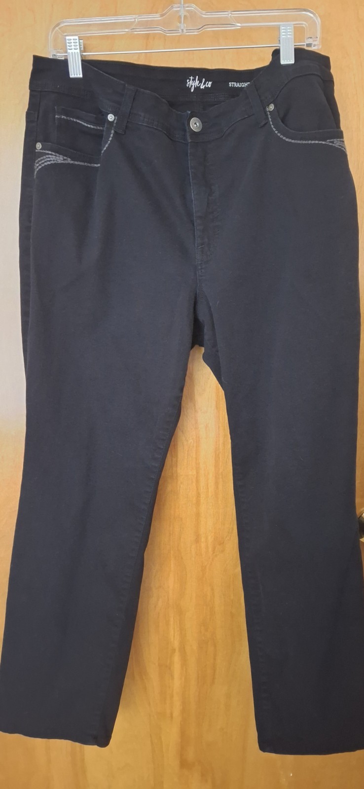 Style & Co Black Stretch Jeans Sz 18W 98% Cotton 2% Elastane Straight Leg