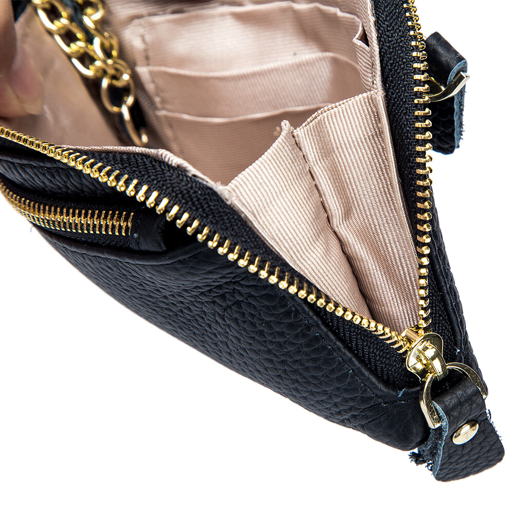 Soft Real Leather Coin Purse for Women Wristlet Mini Pouch Wallet with Keychain