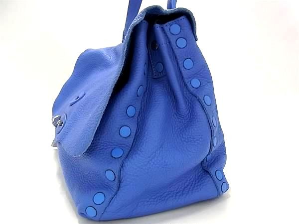 ZANELLATO Postina Leather 2 Way Shoulder Bag Blue FM4482