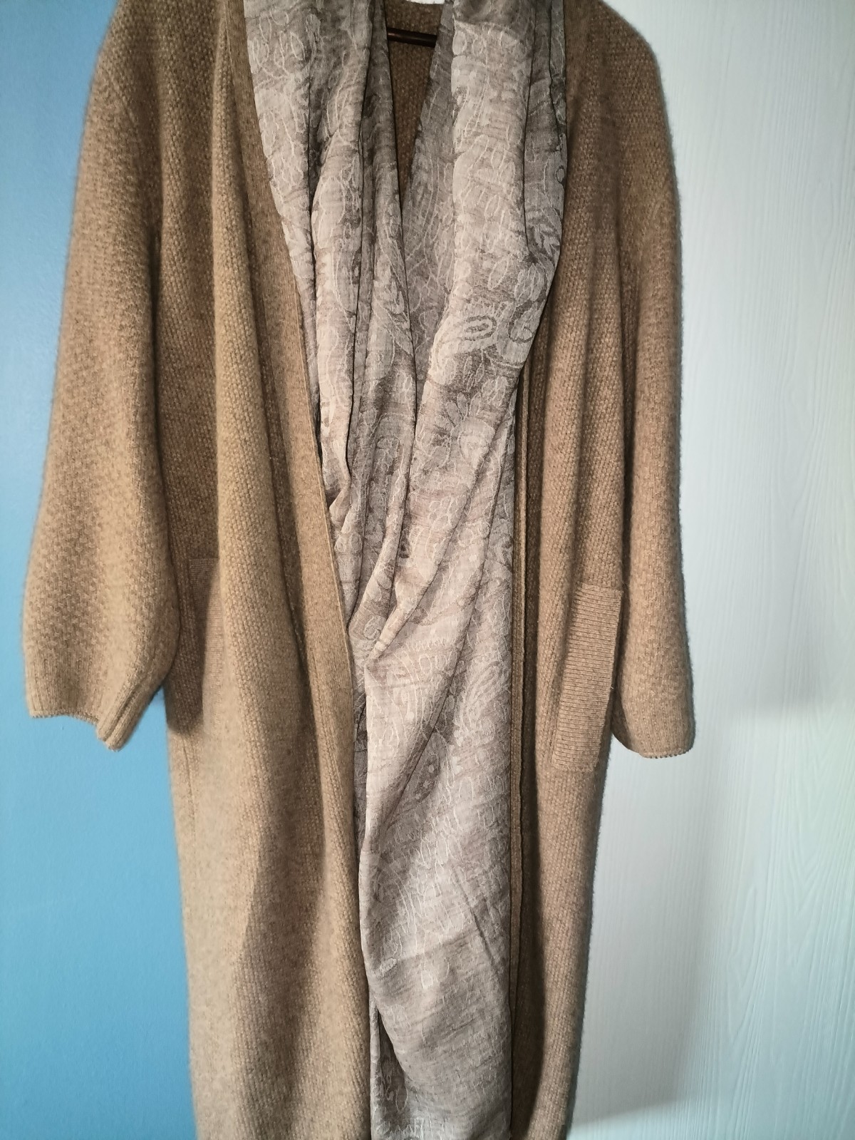 200-count Water-Soluble Wool Double-sided Cashew Jacquard 90x200cm Scarf
