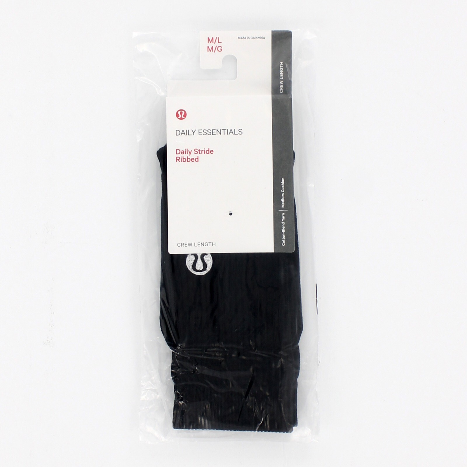 Lululemon Womens Crew Daily Stride Socks, Ribbed Comfort Cushioning Arch Support