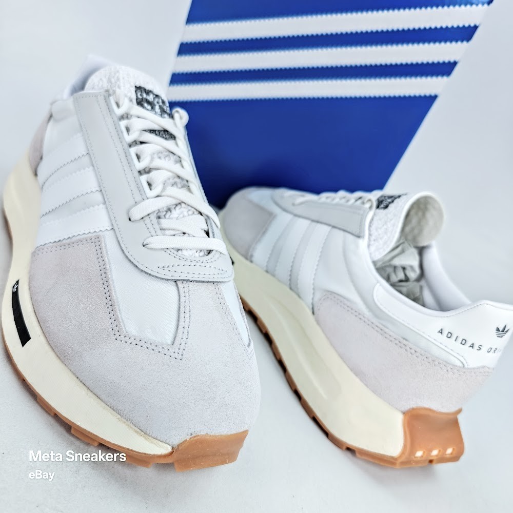 Adidas US 10 Men’s White Silver Gum Boost Retro Runner Retropy E5 H03075 New