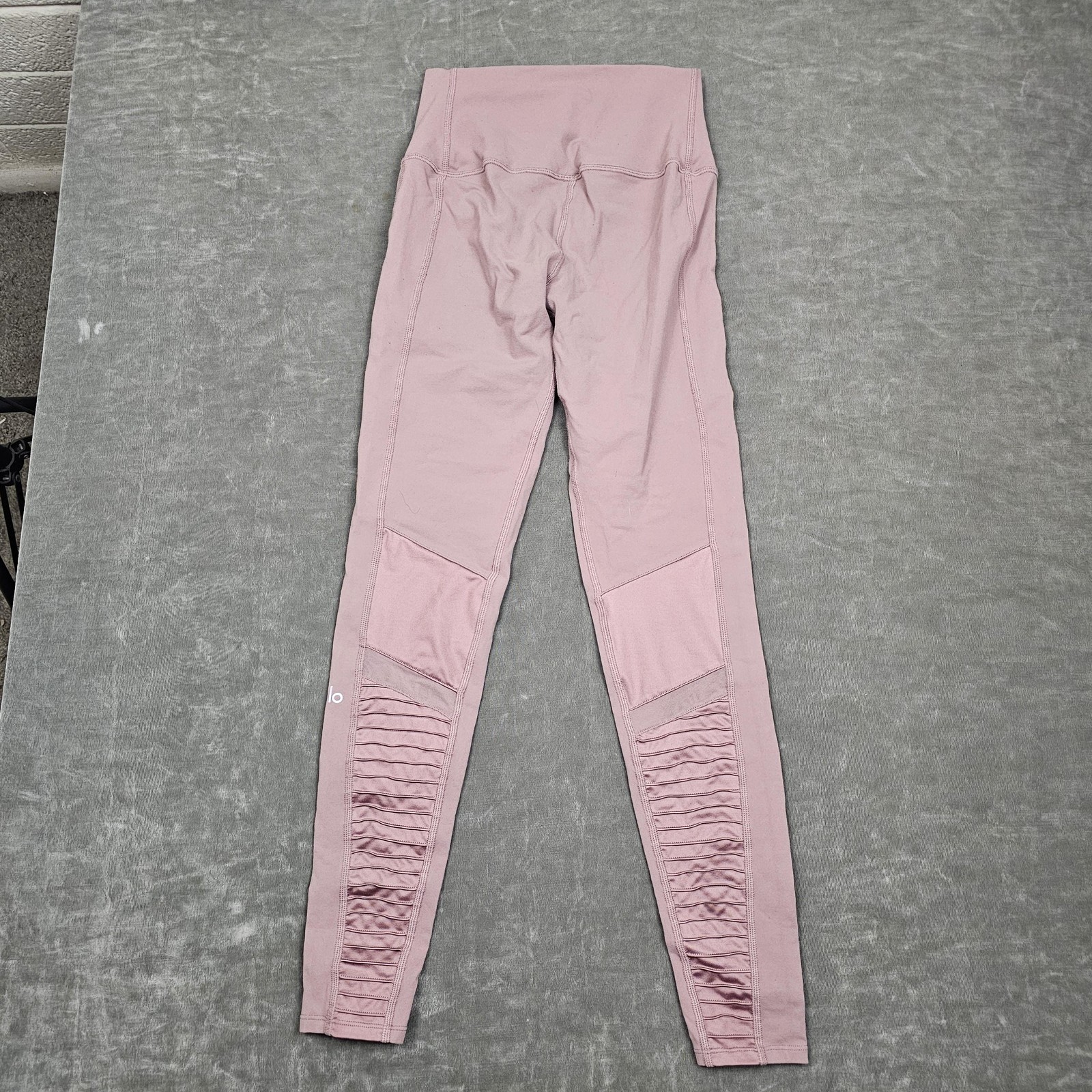 Alo Yoga Pants Womens Small Pink High Rise Moto Ankle Leggings Yoga Athletic