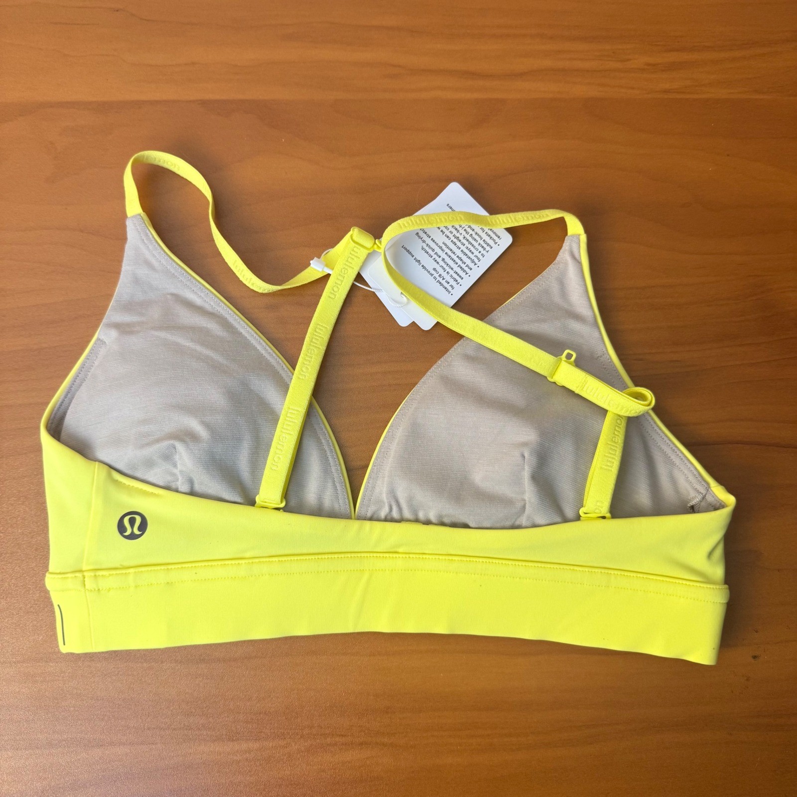 Lululemon License to Train Triangle Bra A/B Electric Yellow BEAY Size 4 LW2EGJS