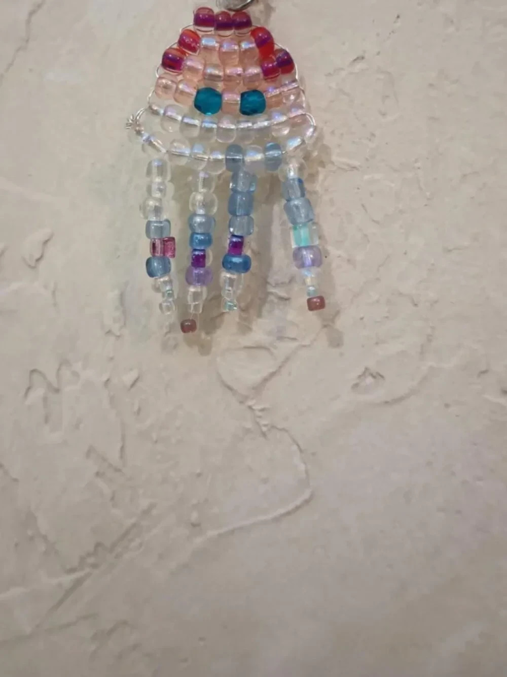 Handmade Beaded Keychain Charm Pendant Jellyfish Octo Kawaii Adorable Small Y2K