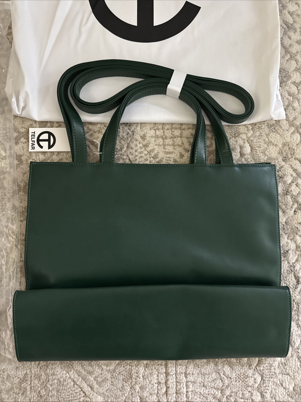Telfar Medium Shopping Tote Bag Dark Olive Green New $202