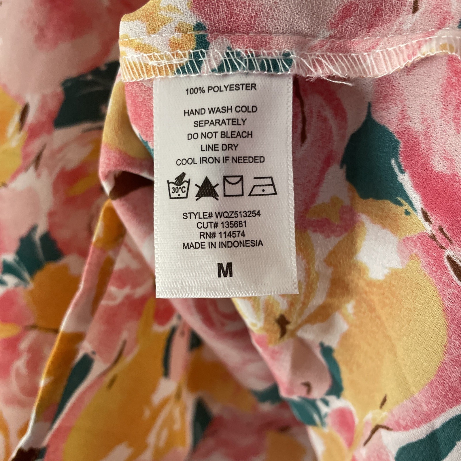 Pleione Anthropologie Blouse Pink Roses Medium Puff Feminine Cottage