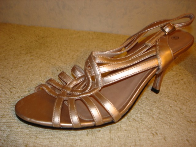 Ankle Strappy Open Toe Stilettos High Heel Sandals Bronza Sz 8,5/UK 6,5 /EUR 40