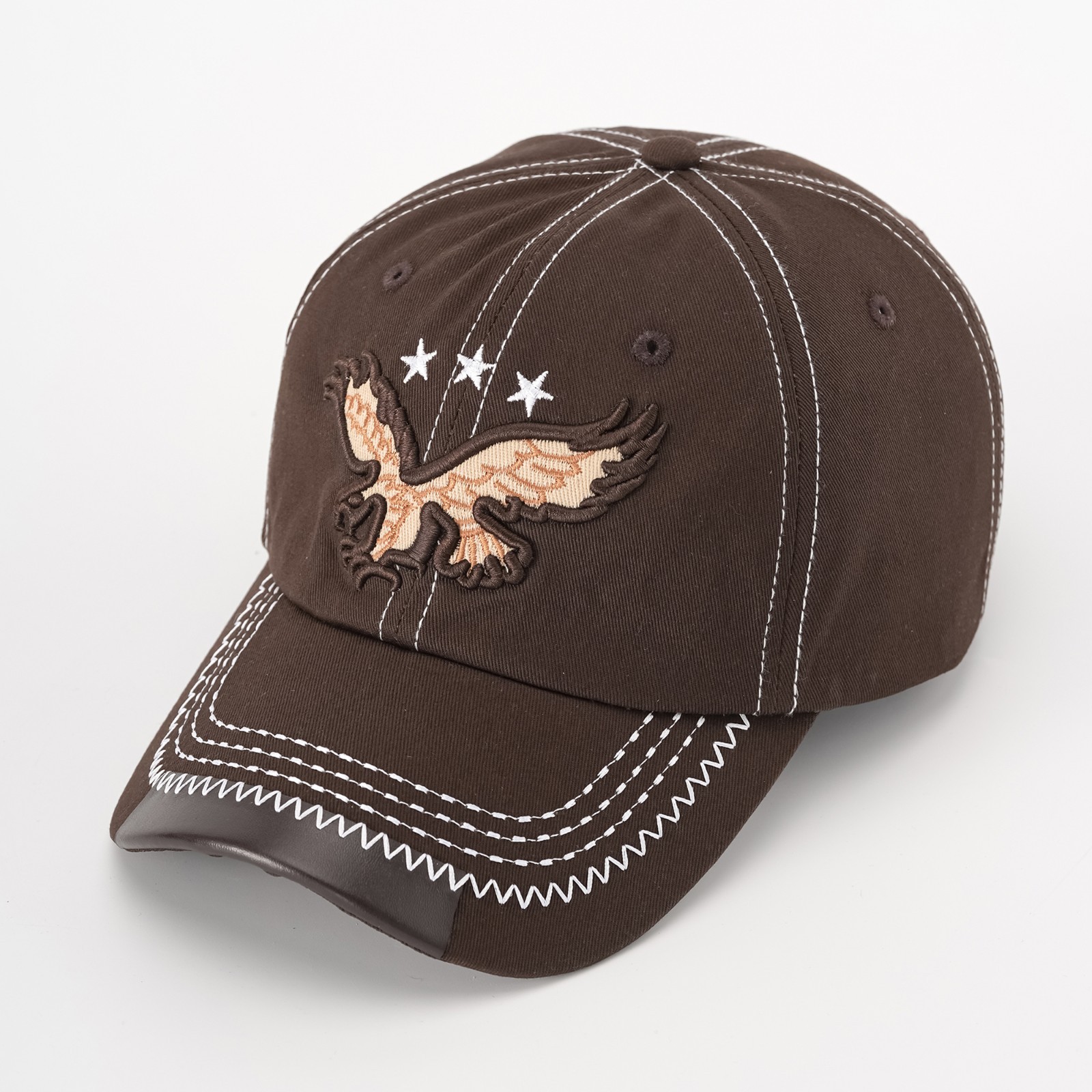 Vintage Eagle Baseball Cap, Adjustable Spandex Blend Embroidered Hat