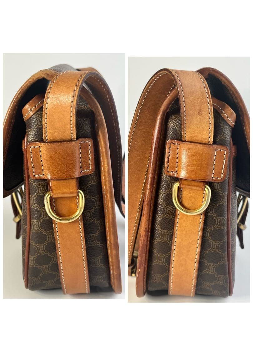 CELINE Vintage Leather Shoulder Bag M92 Black Women’s Crossbody Bag