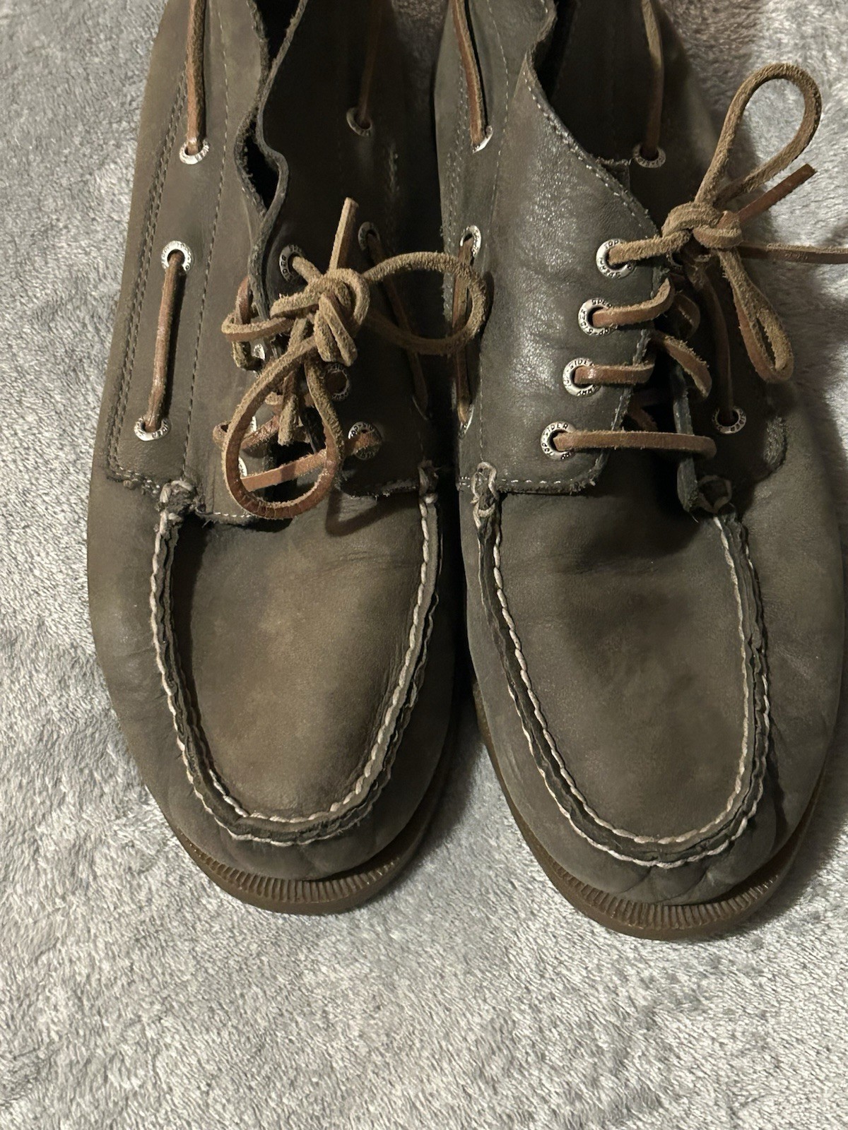 Sperry Top-Sider 4 Eye Lace Up Mid Ankle Leather Upper Grey Men’s Shoes 10 1/2